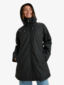 5 Rain Road Polar Zip - Trenka de lluvia para mujer Negro ERJJK03671 Roxy