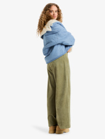 8 Not So Basic - Denim Jack met Sherpa-voering voor Dames Blue ERJJK03675 Roxy