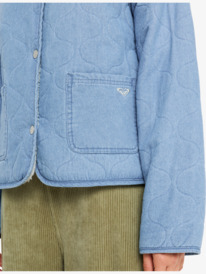 9 Not So Basic - Denim Jack met Sherpa-voering voor Dames Blue ERJJK03675 Roxy