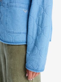 5 Not So Basic - Denim Jack met Sherpa-voering voor Dames Blue ERJJK03675 Roxy