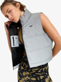 2 Move Free Puffy - Gilet imbottito riflettente reversibile da Donna Gray ERJJK03683 Roxy