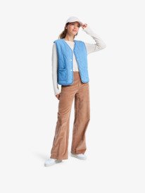 3 Simply Lucky - Dubbelzijdig kort denim jack met sherpavoering voor Dames Blue ERJJK03684 Roxy