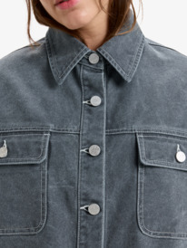 4 Chloe Kim Pop Stitch - Oversized shacket met relaxed fit voor Dames Black ERJJK03686 Roxy