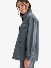 1 Chloe Kim Pop Stitch - Oversized shacket met relaxed fit voor Dames Black ERJJK03686 Roxy