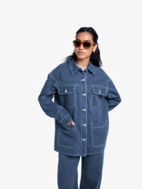 3 Chloe Kim Pop Stitch - Oversized shacket met relaxed fit voor Dames Black ERJJK03686 Roxy