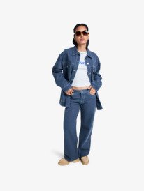 4 Chloe Kim Pop Stitch - Oversized shacket met relaxed fit voor Dames Black ERJJK03686 Roxy