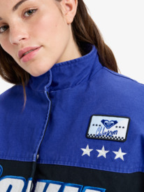 4 Chloe Kim Moto - Blouson bomber décontracté style moto pour Femme Noir ERJJK03688 Roxy