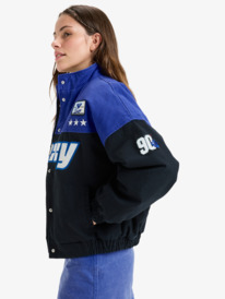 1 Chloe Kim Moto - Blouson bomber décontracté style moto pour Femme Noir ERJJK03688 Roxy