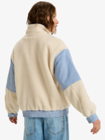 3 Wrap It Up Cord - Sherpa Oversized Jacket With Corduroy Block for Women Beige ERJJK03689 Roxy