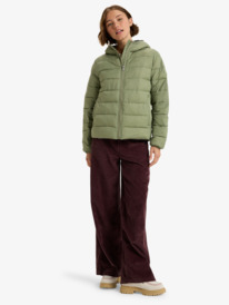2 Wind Bliss Hooded - Lightweight Packable Padded Jacket for Women Green ERJJK03691 Roxy
