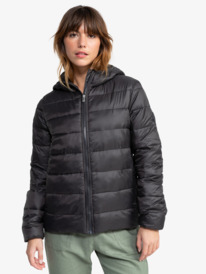 0 Wind Bliss Hooded - Leichte, wattierte Jacke für Frauen Schwarz ERJJK03691 Roxy