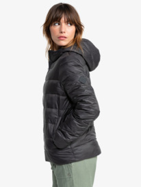 1 Wind Bliss Hooded - Leichte, wattierte Jacke für Frauen Schwarz ERJJK03691 Roxy