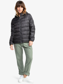 3 Wind Bliss Hooded - Leichte, wattierte Jacke für Frauen Schwarz ERJJK03691 Roxy