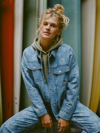 0 Salty Horizon - Denim Jacket for Women Blue ERJJK03700 Roxy