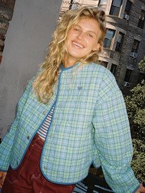 0 Seaside Resort - Boxy sweatjack voor Dames Blue ERJJK03701 Roxy