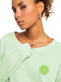 2 Meeting Up - Robe sweat oversize pour Femme Vert ERJKD03406 Roxy