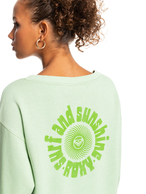 3 Meeting Up - Robe sweat oversize pour Femme Vert ERJKD03406 Roxy