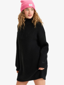 5 Home Again - Robe pull avec col semi-zippé pour Femme Noir ERJKD03535 Roxy