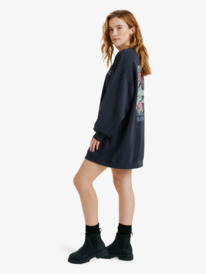 1 Saturday Night Vibes - Vestido de velo com lavagem oversized para mulher Preto ERJKD03540 Roxy