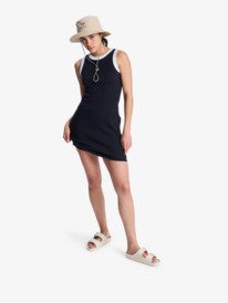 0 Iconic Days - Robe sans manches en maille c&ocirc;tel&eacute;e pour Femme Noir ERJKD03547 Roxy