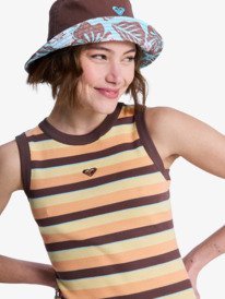 2 Iconic Days Stripes - &Auml;rmelloses Rippstrickkleid f&uuml;r Frauen Braun ERJKD03555 Roxy