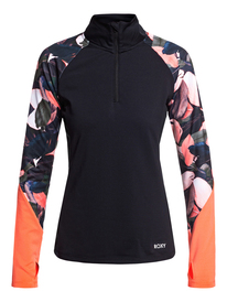5 Lead By The Slopes - Haut technique col montant à manches longues et demi-zip pour Femme  ERJKT03585 Roxy
