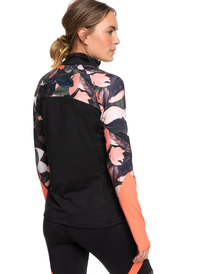 4 Lead By The Slopes - Haut technique col montant à manches longues et demi-zip pour Femme  ERJKT03585 Roxy