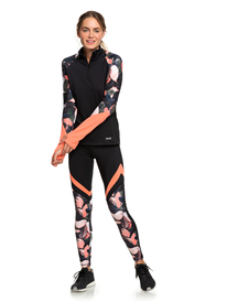 3 Lead By The Slopes - Haut technique col montant à manches longues et demi-zip pour Femme  ERJKT03585 Roxy