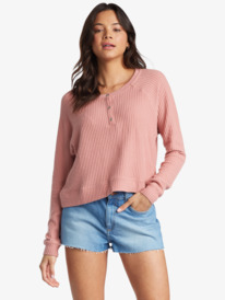 3 Take It Home - Cosy Waffle Knit Sweatshirt for Women  ERJKT03721 Roxy