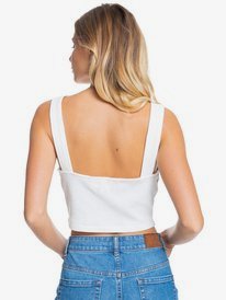 3 Spring Getaway - Rib Knit Vest Top for Women White ERJKT03764 Roxy