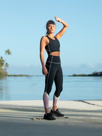 1 Golden Hours - Brassière de sport maintien moyen pour Femme Noir ERJKT03807 Roxy