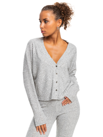 0 Lazy Day - Jersey Abierto con Botones para Mujer Gris ERJKT03907 Roxy