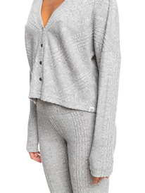 2 Lazy Day - Jersey Abierto con Botones para Mujer Gris ERJKT03907 Roxy