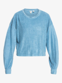 6 Loungin Around - Fleece Long Sleeve Top for Women Blue ERJKT03937 Roxy
