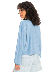 5 Loungin Around - Fleece Long Sleeve Top for Women Blue ERJKT03937 Roxy