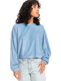 0 Loungin Around - Fleece Long Sleeve Top for Women Blue ERJKT03937 Roxy