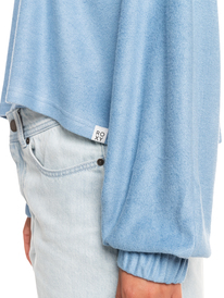 3 Loungin Around - Fleece Long Sleeve Top for Women Blue ERJKT03937 Roxy