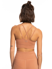 3 Heart Into It Elongated - Brassière de sport pour Femme Marron ERJKT03976 Roxy