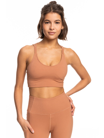 0 Heart Into It Elongated - Brassière de sport pour Femme Marron ERJKT03976 Roxy