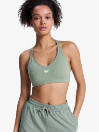 0 Heart Into It - Sport-BH f&uuml;r Frauen Gr&uuml;n ERJKT03982 Roxy