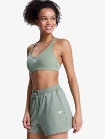 1 Heart Into It - Sport-BH f&uuml;r Frauen Gr&uuml;n ERJKT03982 Roxy