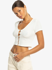 1 Born With It - Top accorciato da Donna White ERJKT04196 Roxy