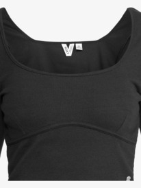 11 Pretty Please - Top accorciato a maniche lunghe da Donna Black ERJKT04211 Roxy