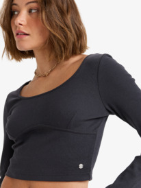 6 Pretty Please - Korte Top met Lange Mouw voor Dames Black ERJKT04211 Roxy