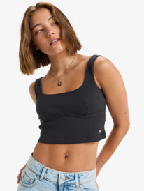 0 Pretty Please - Tank Crop Top for Women Black ERJKT04212 Roxy