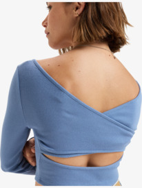 5 Good Keepsake - Langärmliges Crop Top für Frauen Blau ERJKT04213 Roxy