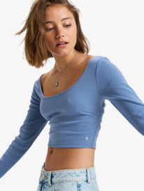 1 Good Keepsake - Long Sleeves Cropped Top for Women Blue ERJKT04213 Roxy