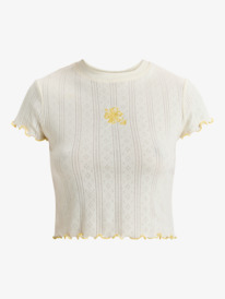 7 Pointelle - T-shirt met Korte mouw voor Dames White ERJKT04271 Roxy