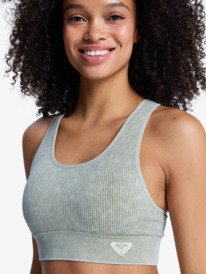 2 Chillout Seamless Washed - Brassi&egrave;re de sport pour Femme Vert ERJKT04273 Roxy