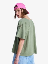 5 Time For Palm Tree - Short Sleeves T-Shirt for Women Green ERJKT04275 Roxy
